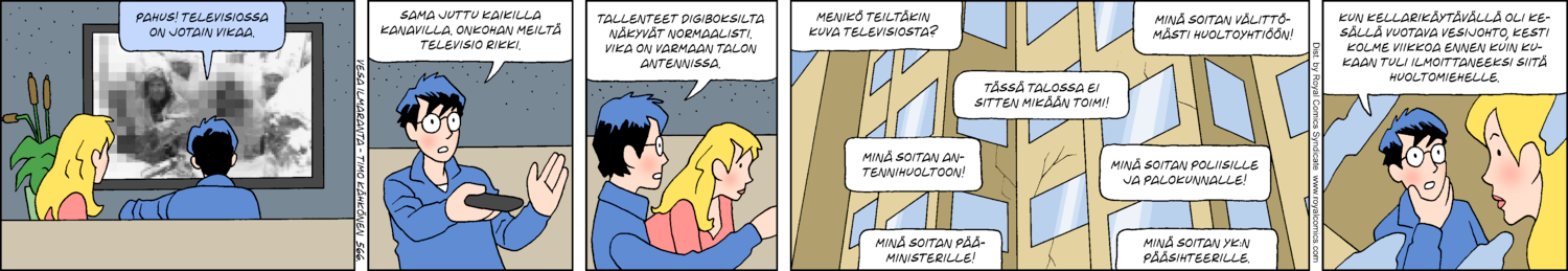 Paikallisuutisia (1-row sunday strip, Finnish) 566
