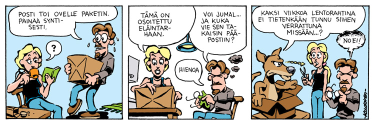 Loikan vuoksi (Daily strip, Finnish) 1