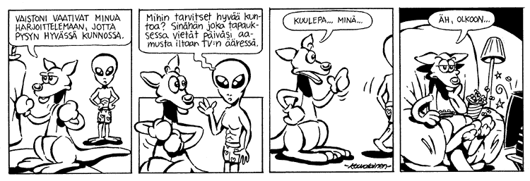 Loikan vuoksi (Daily strip, Finnish) 102