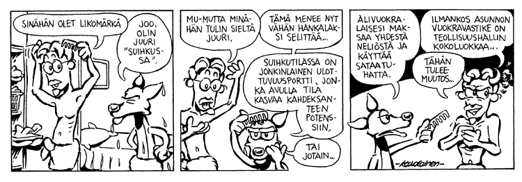 Loikan vuoksi (Daily strip, Finnish) 122