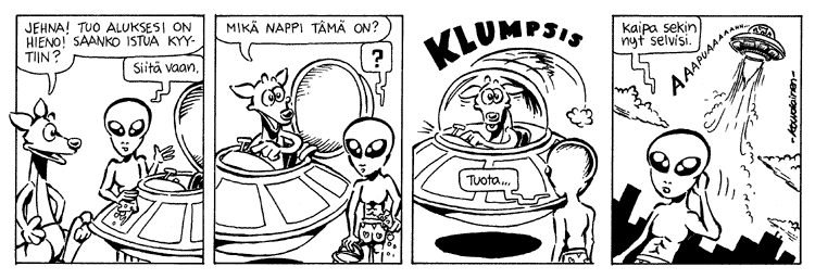 Loikan vuoksi (Daily strip, Finnish) 134
