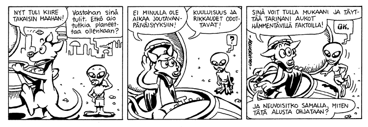 Loikan vuoksi (Daily strip, Finnish) 139