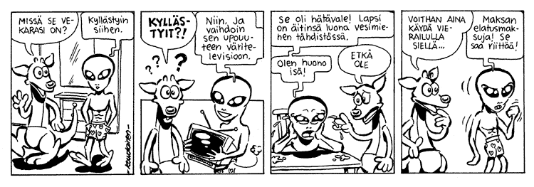 Loikan vuoksi (Daily strip, Finnish) 143