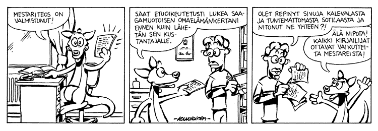Loikan vuoksi (Daily strip, Finnish) 146