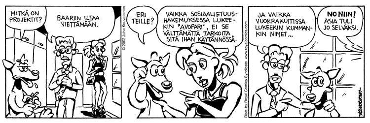 Loikan vuoksi (Daily strip, Finnish) 15