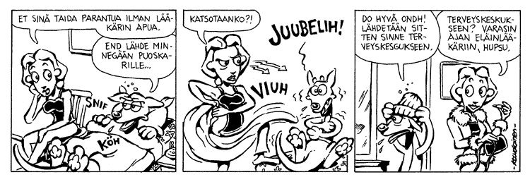 Loikan vuoksi (Daily strip, Finnish) 152