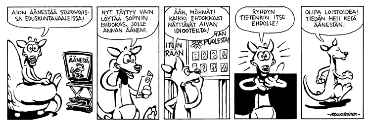 Loikan vuoksi (Daily strip, Finnish) 155