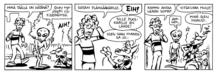 Loikan vuoksi (Daily strip, Finnish) 198