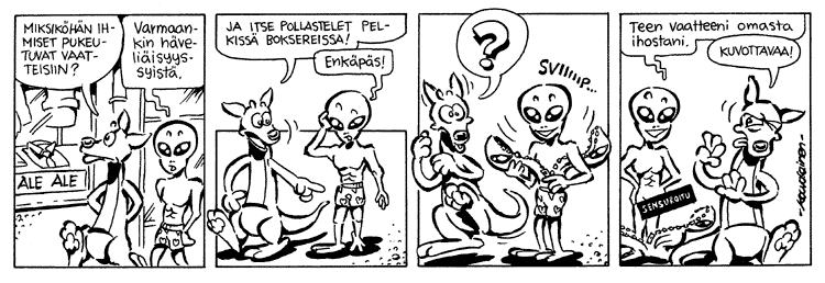 Loikan vuoksi (Daily strip, Finnish) 207