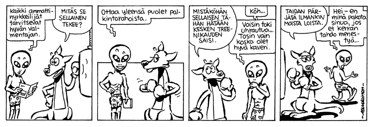 Loikan vuoksi (Daily strip, Finnish) 214