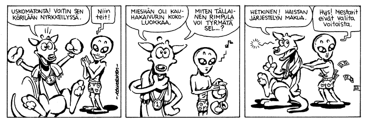 Loikan vuoksi (Daily strip, Finnish) 220