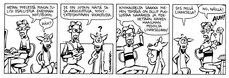 Loikan vuoksi (Daily strip, Finnish) 223