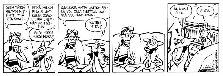 Loikan vuoksi (Daily strip, Finnish) 225