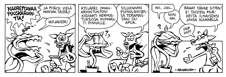 Loikan vuoksi (Daily strip, Finnish) 229