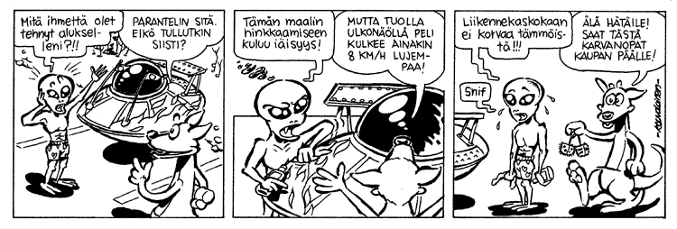 Loikan vuoksi (Daily strip, Finnish) 251