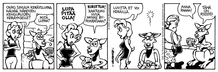 Loikan vuoksi (Daily strip, Finnish) 28