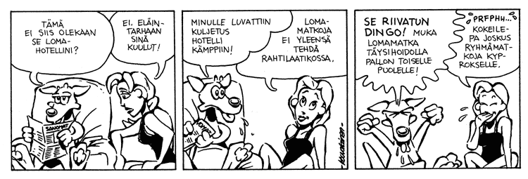Loikan vuoksi (Daily strip, Finnish) 4
