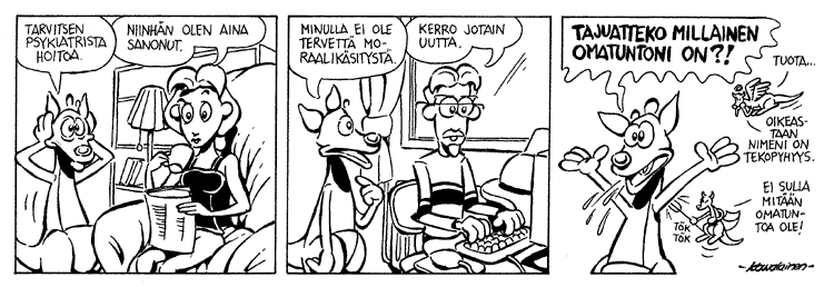 Loikan vuoksi (Daily strip, Finnish) 73
