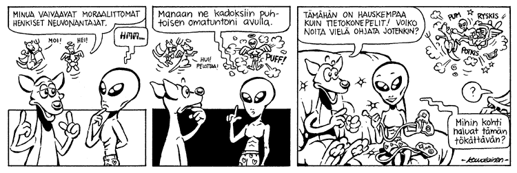 Loikan vuoksi (Daily strip, Finnish) 74