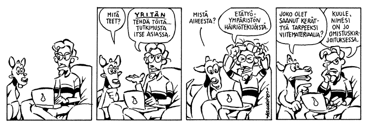 Loikan vuoksi (Daily strip, Finnish) 8