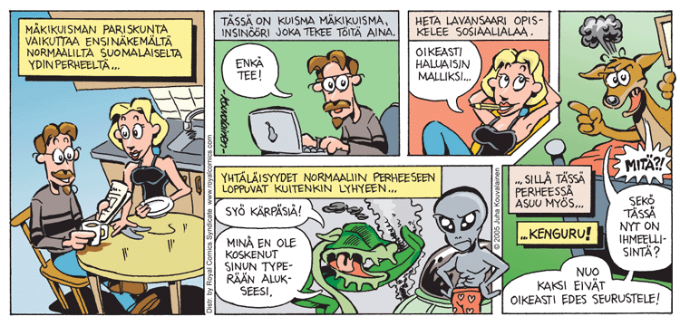 Loikan vuoksi (Sunday strip, Finnish) 1