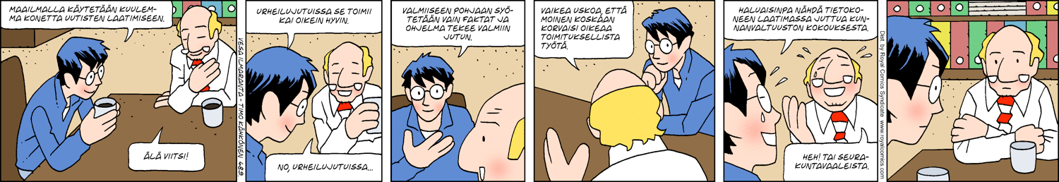 Paikallisuutisia (1-row sunday strip, Finnish) 489